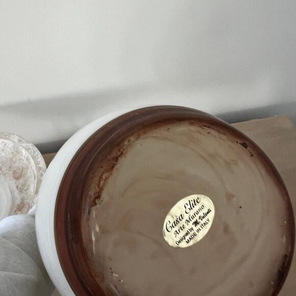 Vintage Casa Elite Arte Murano Italian Glass Vase and Footed Bowl - Picture 5 of 5